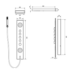 Excellent Душевая панель LAMBDA с термостатом – фотография-3