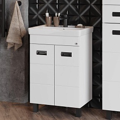 Onika Тумба под раковину Балтика-Квадро 55.11 Black белая – фотография-2