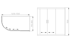 Royal Bath Шторка на ванну RB 150AZUR-G серая – фотография-2