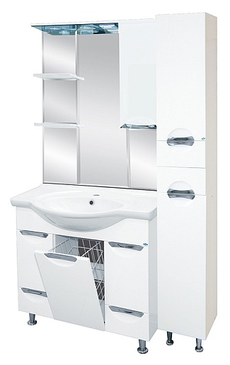 Misty Зеркальный шкаф Жасмин 85 R белый, эмаль – фотография-2