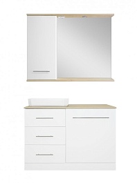 Misty Зеркало-шкаф Респект 120 L белый/дуб тиссано – фотография-2