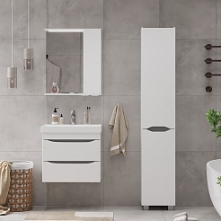 Volna Шкаф пенал Lake 35 белый – фотография-7