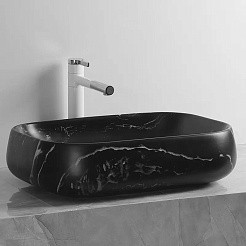 Ceruttispa Раковина накладная 56.5 CR0086 MMB2 мрамор черный матовый – фотография-3