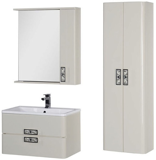 Aquanet Зеркальный шкаф Паллада 80 слоновая кость – фотография-2