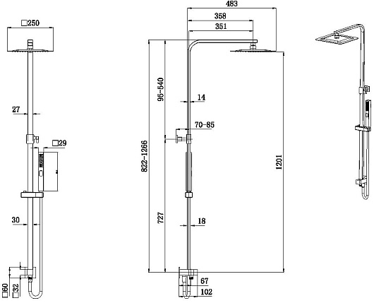 Allen Brau Душевая стойка Infinity 5.21031-00 хром – картинка-9