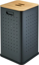 WeltWasser Корзина для белья WW Nansy BL 55L сталь черная – фотография-1