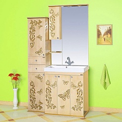 Misty Мебель для ванной Бабочка 75 L бежевая патина – фотография-1