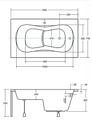 Besco Акриловая ванна Aria Rehab 120x70 – фотография-2