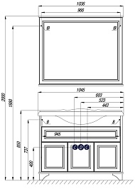 Акватон Тумба с раковиной "Идель 105" дуб белый, рак. Лаура – фотография-6