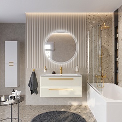 BelBagno Мебель для ванной Eco Cer-N 100 CZR-8073-100 брашированная альпака ручки сатиновое золото – фотография-2