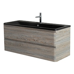 BelBagno Мебель для ванной Albano 120 подвесная Pino Scania с раковиной BB1200/455-LV-ART-ALR-NERO – фотография-2