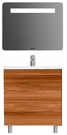 Am.Pm Тумба с раковиной Gem 75 орех, напольная с 2 ящиками – фотография-3