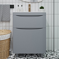 Vivon Тумба с раковиной Ostin 60 напольная серая матовая