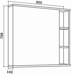 Grossman Зеркальный шкаф Форта 80 дуб галифакс – фотография-4