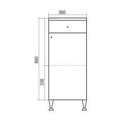 Mixline Полупенал для ванной Посейдон 35 с корзиной – фотография-2