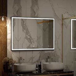 Continent Зеркало Frame Black Led 900x700 – фотография-9