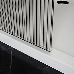 Azario Душевая перегородка Walk-in 110/195 рифленое стекло профиль матовый черный – фотография-5