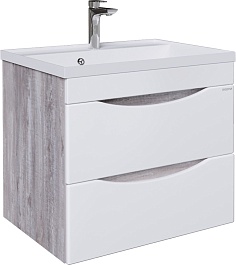 Grossman Тумба под раковину Талис 60 подвесная бетон пайн/белая – фотография-1