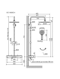 Sancos Душевая система Teo с термостатом хром SC11002CH – фотография-4