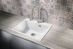 Milacio Мойка кухонная Murcia 60 Cuarzo белая – фотография-4