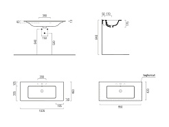 GSI Подвесная раковина Pura 8833111 102 см – фотография-3