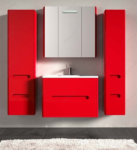 Водолей Зеркальный шкаф "Флорена 80" красный – картинка-3