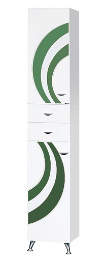 Misty Пенал для ванной Каролина L зеленое стекло с б/к – фото, картинка, фотография-1