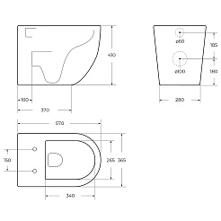 BelBagno Чаша унитаза приставного Sfera-R BB2141CBR без сиденья – фотография-5
