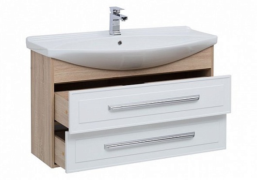 Aquanet Мебель для ванной Остин 105 белая/дуб сонома – картинка-5