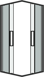 Grossman  Душевой уголок Cosmo 90x90x195 профиль черный матовый стекло прозрачное – фотография-2