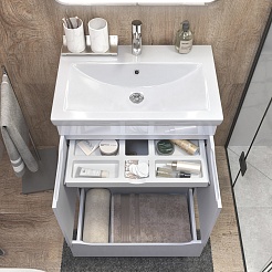 Vigo Тумба под раковину Grani 70 2 дверцы 1 ящик напольная белая – фотография-4