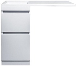 Style Line Тумба с раковиной Даллас 100 L Люкс, белая PLUS эмаль – фотография-1