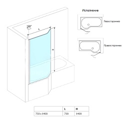 Excellent Душевая шторка для ванны Be Spot R – фотография-2