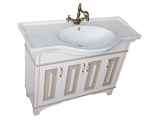 Aquanet Тумба с раковиной Валенса 110 белый краколет/золото (182654) – фотография-4