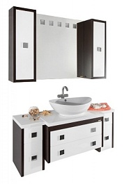 Водолей Тумба подвесная "Сильвия S-40 30" L белый/венге – фотография-5