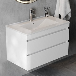 Teymi Тумба под раковину Laina 80 подвесная белая матовая – фотография-5