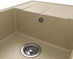 Teymi Мойка кухонная Hanna Smart 62 кварцевая бежевая матовая – фотография-4