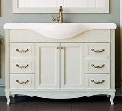 ValenHouse Тумба под раковину Эллина 120 слоновая кость, фурнитура бронза – фотография-1