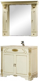 Misty Зеркало-шкаф Афина 100 бежевый/патина – фотография-2