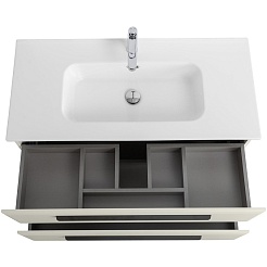 BelBagno Мебель для ванной Eco Cer-N 100 брашированная альпака CZR-8095-100 ручки чёрные – фотография-4