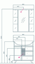Акватон Зеркальный шкаф для ванной "Эмили 80" – фотография-2