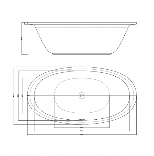 Ceruttispa Акриловая ванна BRAIES 187x97x57 отдельностоящая – картинка-5