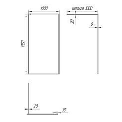 Paini Душевая перегородка PAINI-WalkIN100C 100x195 стекло прозрачное – фотография-4