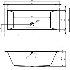 Riho Акриловая ванна LUGO 170 L – фотография-3