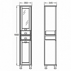Roca Шкаф-пенал America 35 R орех – фотография-2