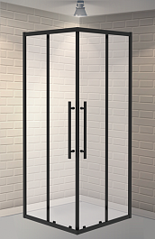 Esbano Душевой уголок Flex 90x90 ESF-90KV-B профиль черный матовый стекло прозрачное – фотография-2