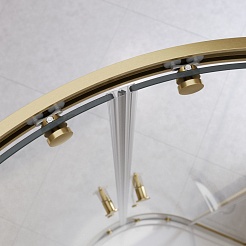 Cezares Душевой уголок Relax 304 RELAX-304-RH-2-120/90-C-BORO 120x90 профиль брашированное золото стекло прозрачное – фотография-6