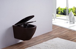 Esbano Унитаз Azalea подвесной безободковый кофе матовый – фотография-3