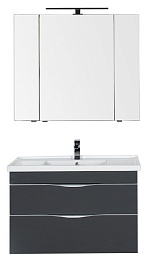 Aquanet Тумба с раковиной "Эвора 100" серый антрацит – фотография-7