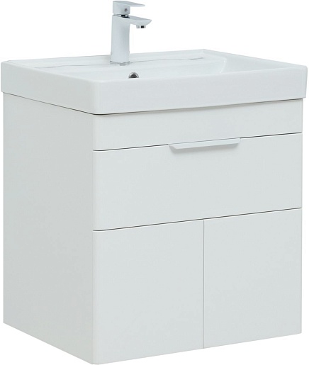Aquanet Мебель для ванной Ирис New 60 подвесная белая глянцевая – картинка-3